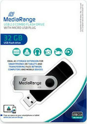 MediaRange 32GB USB 2.0 Stick Μαύρο