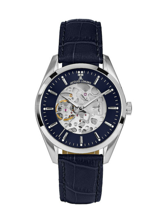 Derby Мъжки Часовник 40mm Автоматичен с Сини Кожена Каишка