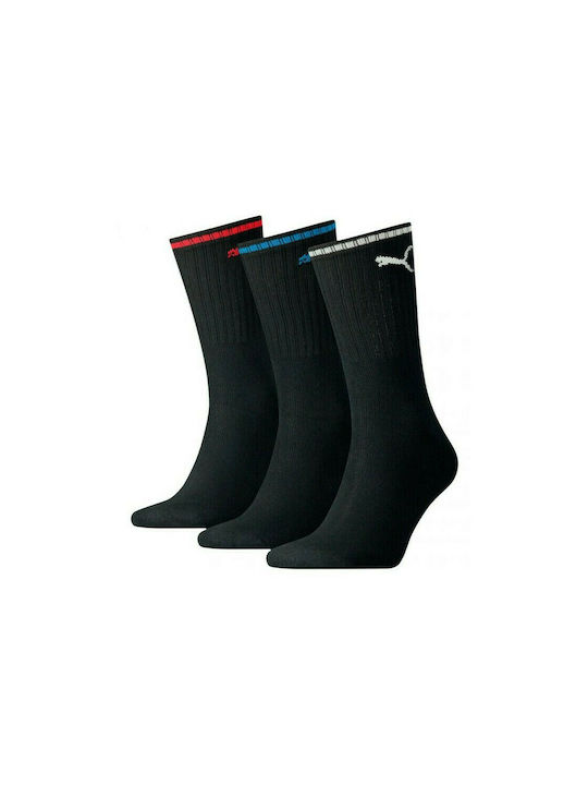 Puma Stripe Αθλητικές Κάλτσες Μαύρες 3 Ζεύγη