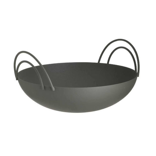 Inart Διακοσμητικό Μπωλ Μεταλλικό Γκρι 20x20x10cm