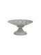 Inart Round Metallic Decorative Platter White 25x25x14cm