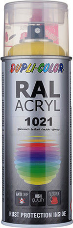 Dupli Color Σπρέι Βαφής RAL Acryl Ακρυλικό με Μεταλλικό Εφέ Rape Yellow RAL 1021 400ml