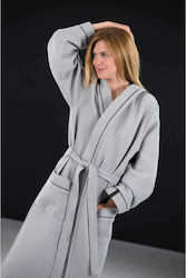 Guy Laroche Basic Bathrobe with Collar Grey 1131092121000 Guy Laroche Basic Bathrobe with Collar Grey 1131092121000