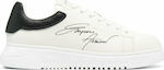Emporio Armani Signature Logo Print Ανδρικά Flatforms Sneakers Λευκά