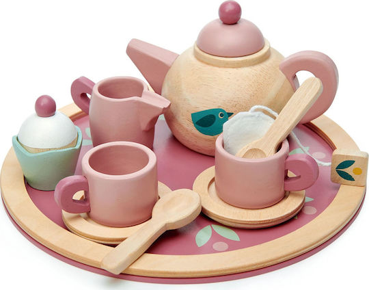 Tender Leaf Toys Cooking Toy / Kitchen Utensils Wooden Tea Set made of Wood for 2+ Years Old 12pcs TL8239