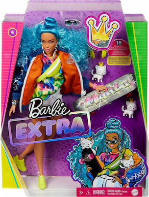 Barbie Blue Curly Hair Doll Extra for 3++ Years