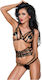 Me-Seduce Loretta Set Sexy Σετ Εσωρούχων με Δαντέλα Black 2τμχ