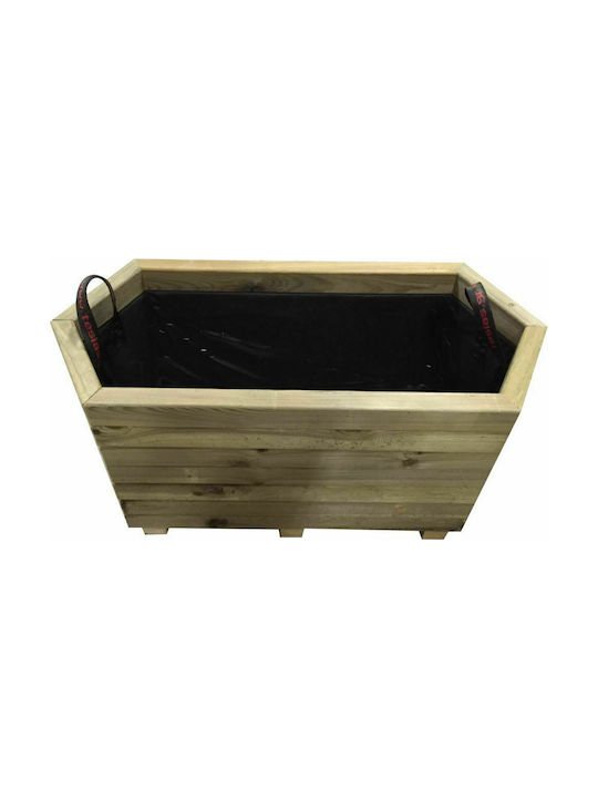 Tesias Wooden Hexagonal Planter Planter Box 36.5x36cm in Beige Color 0134