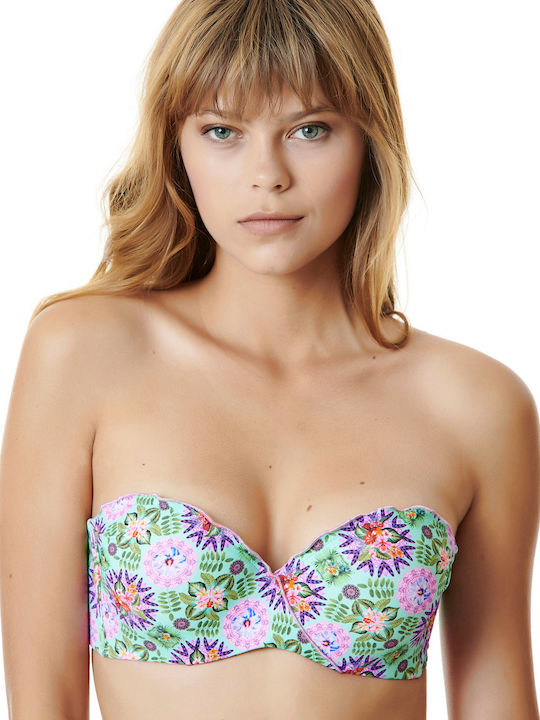 Erka Mare 21401 Strapless Bikini Top με Ενίσχυση Floral
