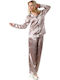 Senses Winter Damen Pyjama-Set Satin Beige 18466