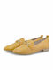 Leather Women's Loafers in Yellow Color 2-24210-26-615