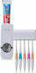 DS-4536 Toothbrush Support Base with Automatic Toothpaste Dispenser Wallpaper Plastic White