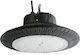 Elvhx Φωτιστικό Καμπάνα 200W Kühles Weiß 18000lm mit integrierter LED Schwarz Ø40xH16cm