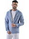 Men's Sweatshirt with Light Blue Hood