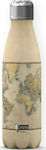 I-Total iDrink Graphics Bottle Thermos Stainless Steel BPA Free Beige 1lt ID1008