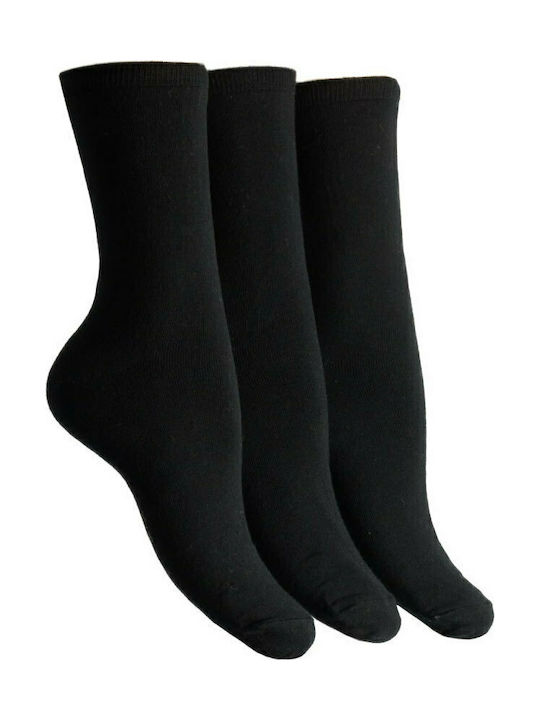 Kal-tsa 131060A Γυναικείες Μονόχρωμες Κάλτσες Μαύρες 3Pack