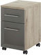 Modul 49 Office Storage Chipboard Drawer with Wheels & 2 Drawers Sonoma L35xW45xH59.5cm