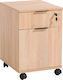 Office Storage Chipboard Drawer with Wheels, Lock & 2 Drawers Sonoma L41xW41xH61cm