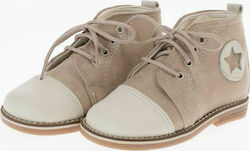 Amorino Baptism Leather Boots Beige