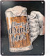 SP Souliotis Metallic Wall Sign Time to Drink Beer 20x25cm