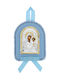 Prince Silvero Ιεροσολυμίτισσα Heilige Ikone Kinder Amulett mit der Jungfrau Maria Blue aus Silber MA-D1102E-C