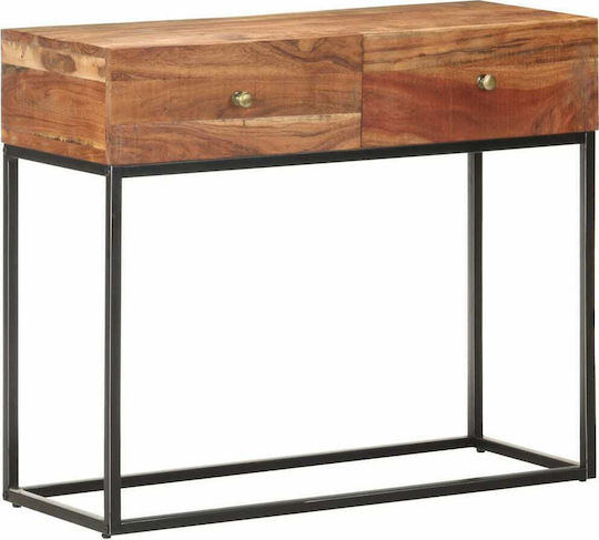 Solid Wood Console Table Raw Acacia wood L90xW35xH75cm