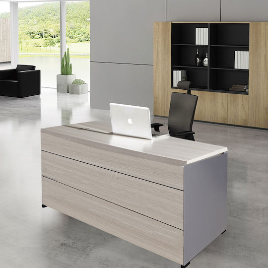 Επαγγελματικό Γραφείο Progress Ξύλινο Elm / Grey 140x80x75εκ.