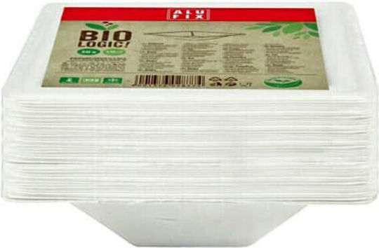 Alufix Set de 50 Boluri din trestie de zahăr cu Capacitate 340ml Albe Biologic