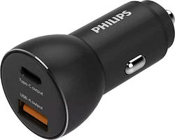 Philips Car Charger with Ports 1xUSB-A 1xType-C Philips Car Charger with Ports 1xUSB-A 1xType-C
