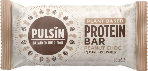 Pulsin Plant Based Блокче с 12гр Протеин & Вкус Peanut Chocolate 50гр