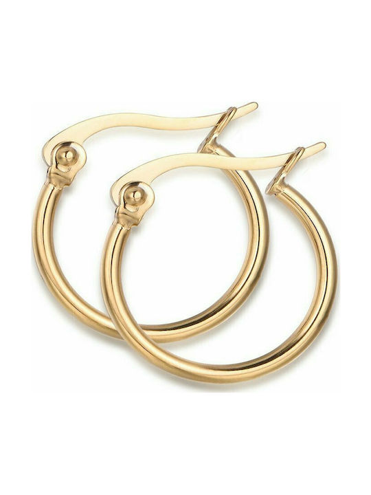 Luca Barra Earrings Hoops made of Steel Gold Plated OK952