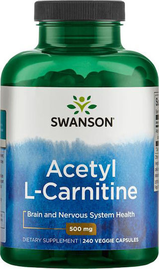 Swanson Acetyl L-Carnitine 500mg cu Gust Unflavoured 240 capsule veget