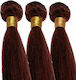 Bioshev Professional Haarteile mit Clip mit Echthaar in Rot Farbe 50cm