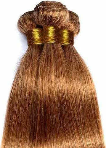 Bioshev Professional Haarteile mit Clip mit Echthaar in Dunkelheit Blond Farbe 50cm 6.0