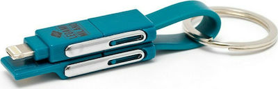Legami Milano Keychain USB to Lightning / Type-C / micro USB Cable Πράσινο 0.15m (UCC0009)