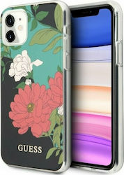 Guess Flower Collection Silicone Back Cover Black (iPhone 11)