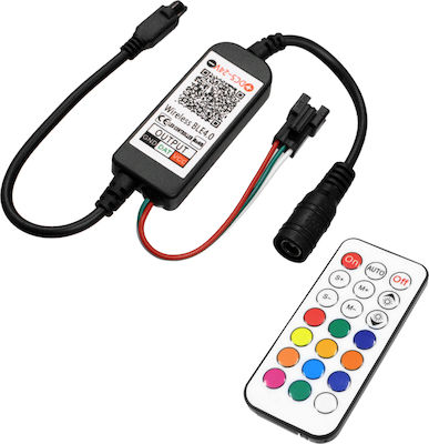 GloboStar Ασύρματο RGBW Controller Bluetooth με Τηλεχειριστήριο 73449