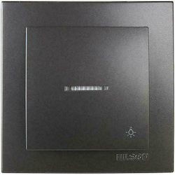 Nilson Complete Wall Push Staircase Button with Frame με Ενδεικτική Λυχνία Silver 24161006