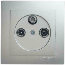 Nilson TV, Satellite, and Radio Antenna Socket Terminal in Silver color 24131039