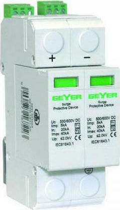 Geyer 2-Poles Inspired T2 / T1 Panel Lightning Protection 40kA
