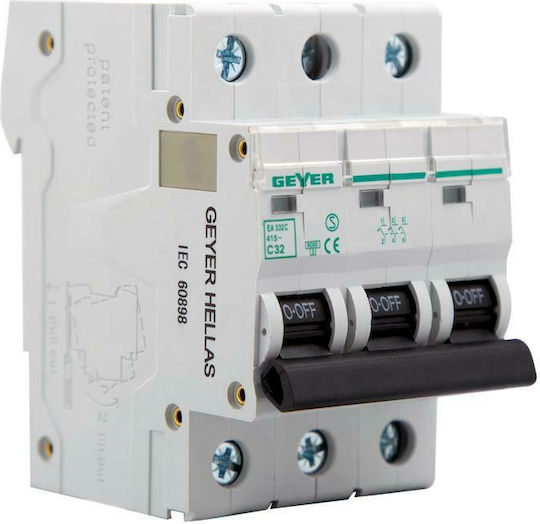 Geyer Automatic Circuit Breaker 32A Triple-pole AC EA332C