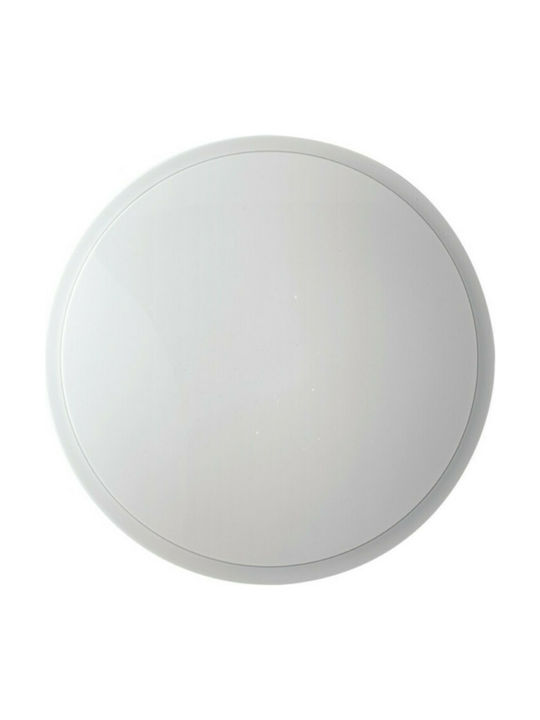 Fan Europe Ego-PL40-INT Κλασική Πλαστική Πλαφονιέρα Οροφής με Ενσωματωμένο LED σε Λευκό χρώμα 38.5cm