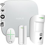 Ajax Systems StarterKit Cam Plus Ασύρματο Σύστημα Συναγερμού με Ανιχνευτή Κίνησης , Αισθητήρα Πόρτας , Τηλεχειριστήριο και Κέντρο (Wi-Fi) White