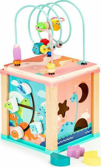 Ecotoys Shape Sorting Toy Educational Children's Cube and Sorting Board with Blocks made of Wood for 18++ Months