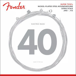 Fender 7250 Bass Strings Μονές Χορδές Nickel Plated Steel 5τμχ 40" 72505L 5-String