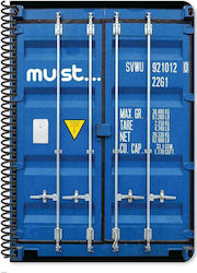 Must Spiral Caiet Cu dungi B5 30 de Foi Cargo Albastru 1buc