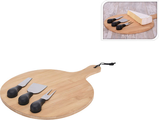 JK Home Decoration Platou de Servire pentru Brânzeturi cu mâner Lemn 25x25buc 4buc