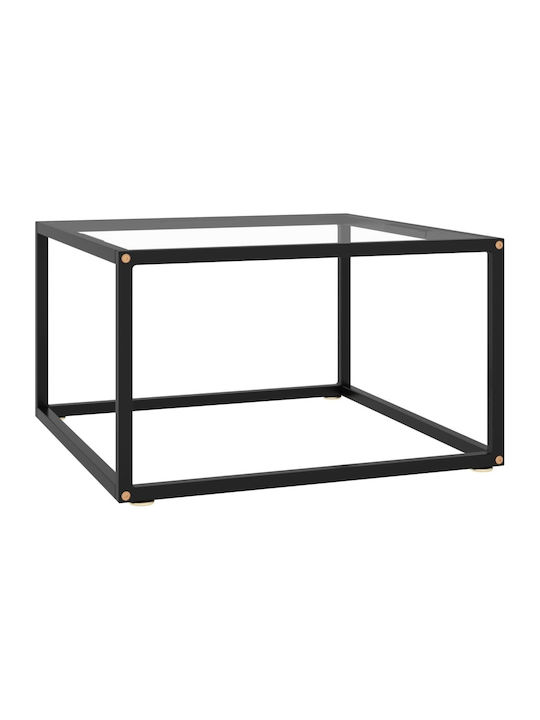 Quadratischer Zentraler Kaffeetisch Aus Glas M60xB60xH35cm