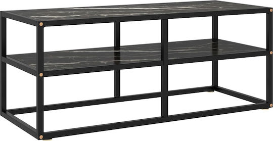 TV Stand Made of Metal and Glass Black 100x40x40cm