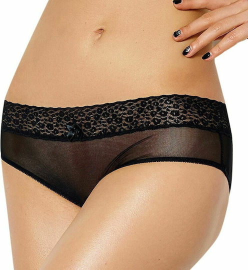 Queen Lingerie Crothless Panties with Little Bows Black